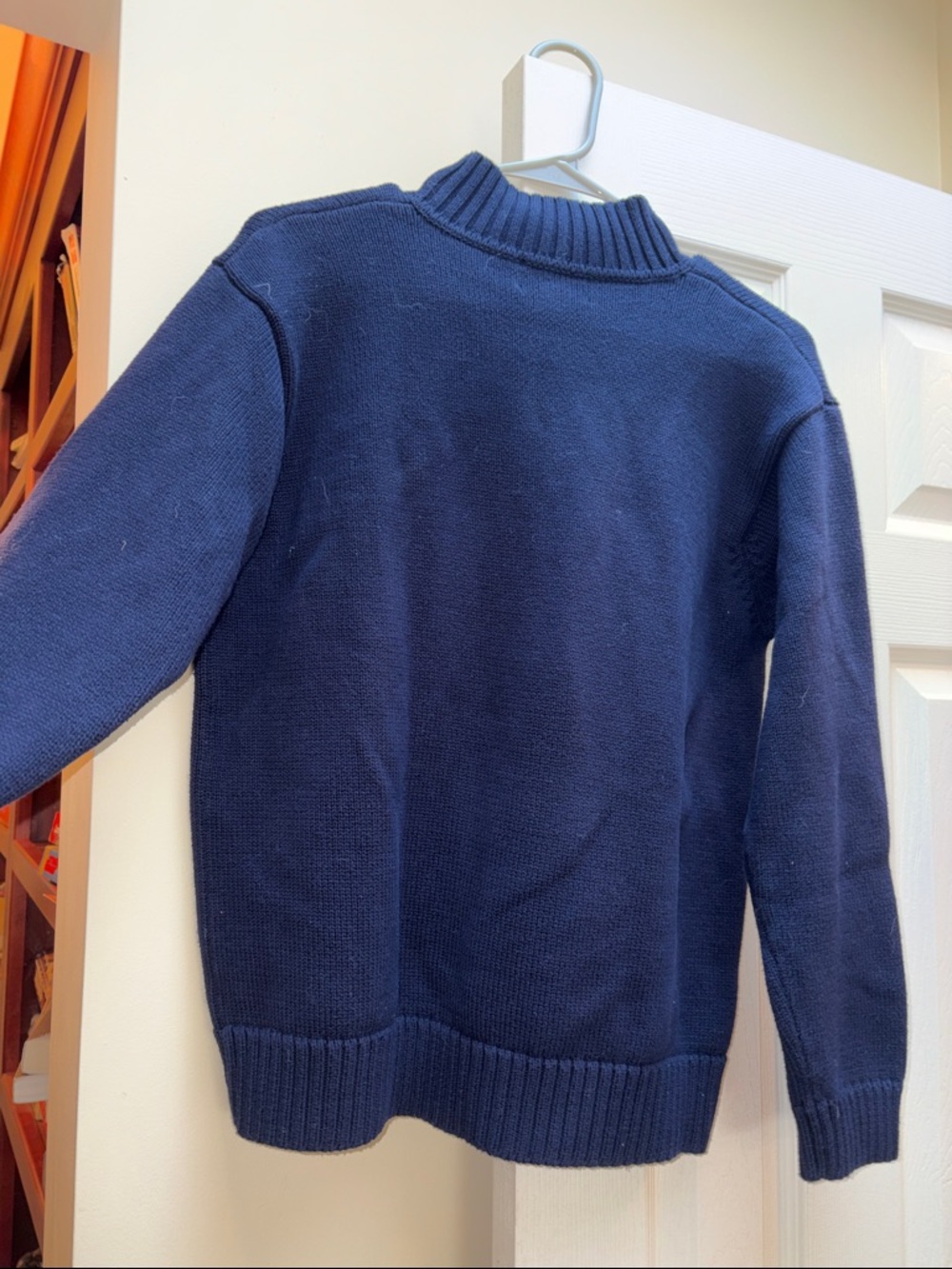 Ralph Lauren sweater Navy Half-Zip Crest Pullover Medium Petite EUC - cotton - Picture 8 of 11